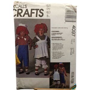 UNCUT McCalls Crafts Raggedy Ann & Andy Costume Pattern 4097 Unisex Size Large